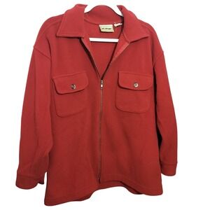 VS Sport Victorias Secret Vintage Red Full Zip Fleece Jacket Small Oversized 90s